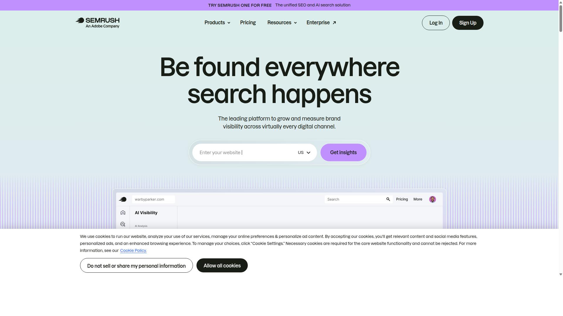 Semrush website