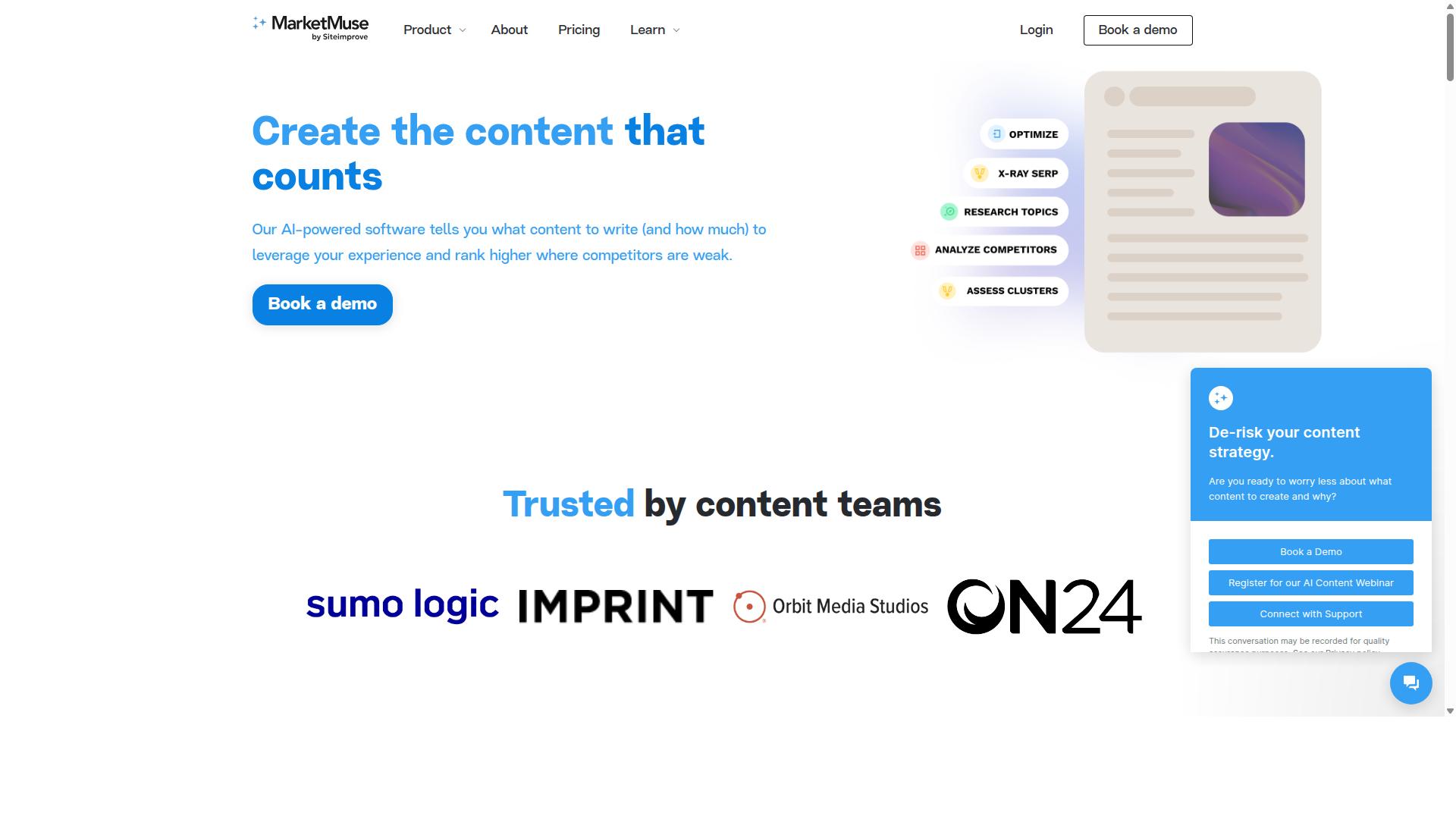 MarketMuse website