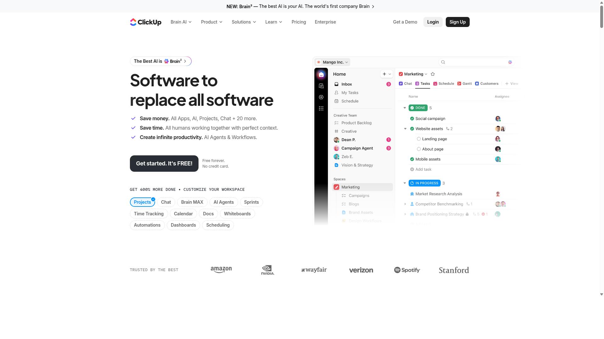 ClickUp website